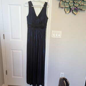 Grecian Draped Calvin Klein Gown | 8 | CRUISE READY | Iridescent Midnight Blue
